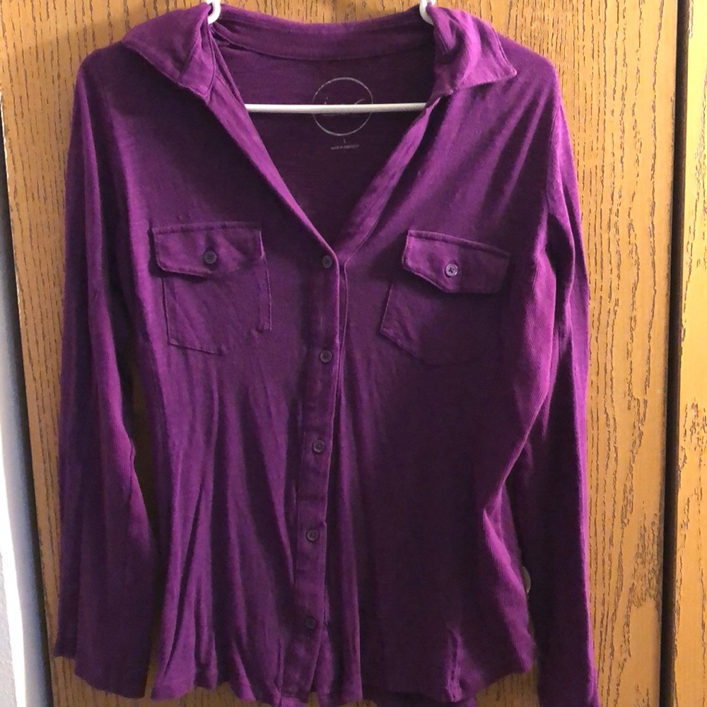Purple button-up